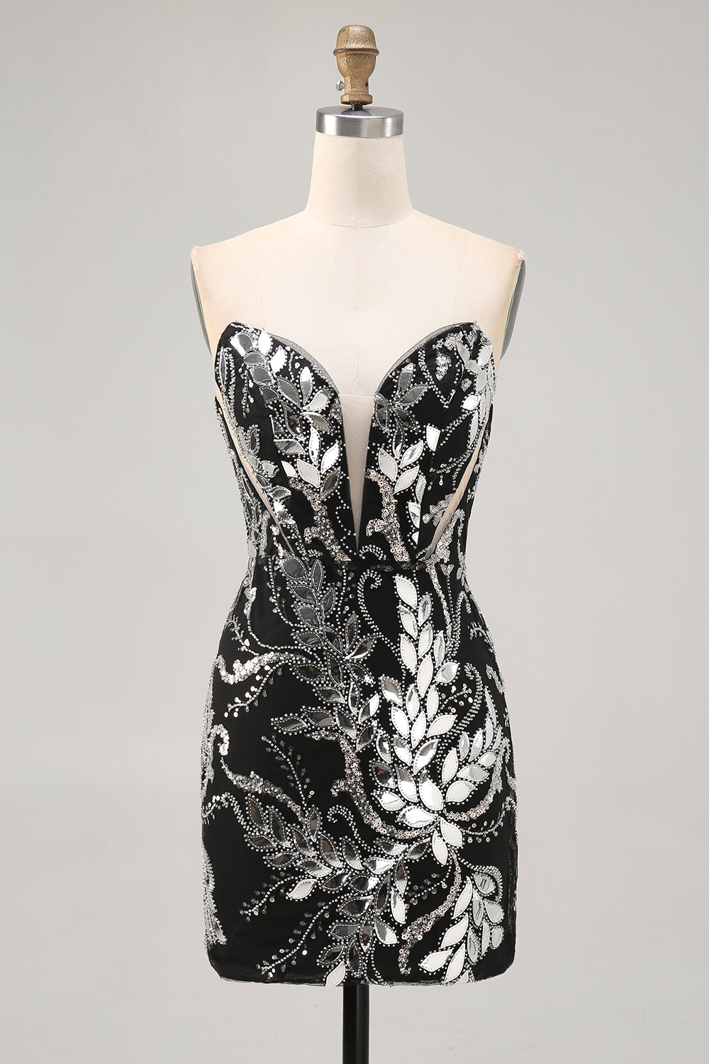 Sparkly Bodycon Short Black Homecoming Dress with Sequins