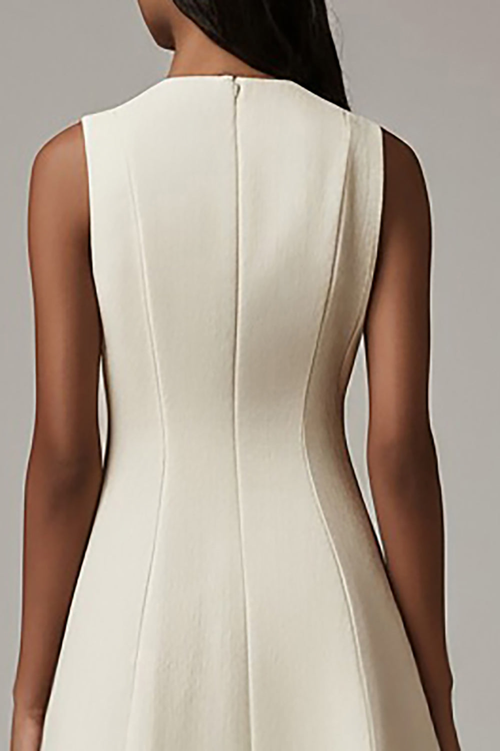 Ivory A Line V-Neck Mini Dress