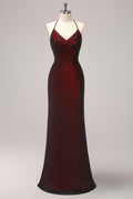 Sheath Beaded Black Red Formal Dress with Lace-up Back