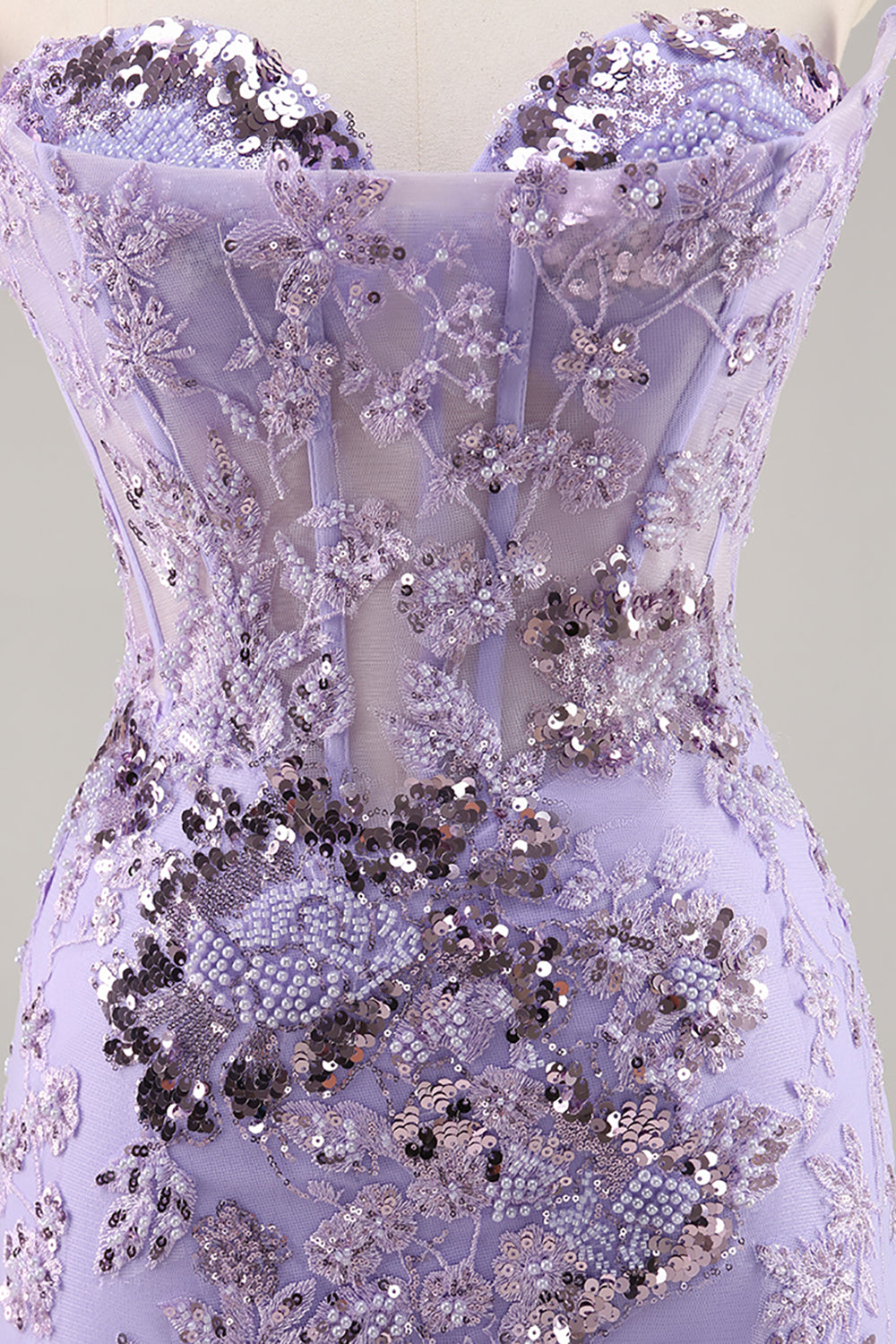Strapless Purple Tight Homecoming Dress with Sequins