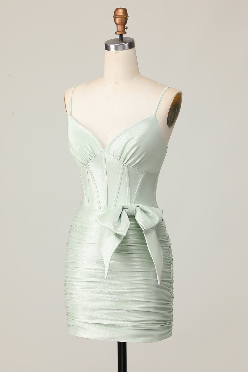Sage Bodycon Corset Homecoming Dress with Bow