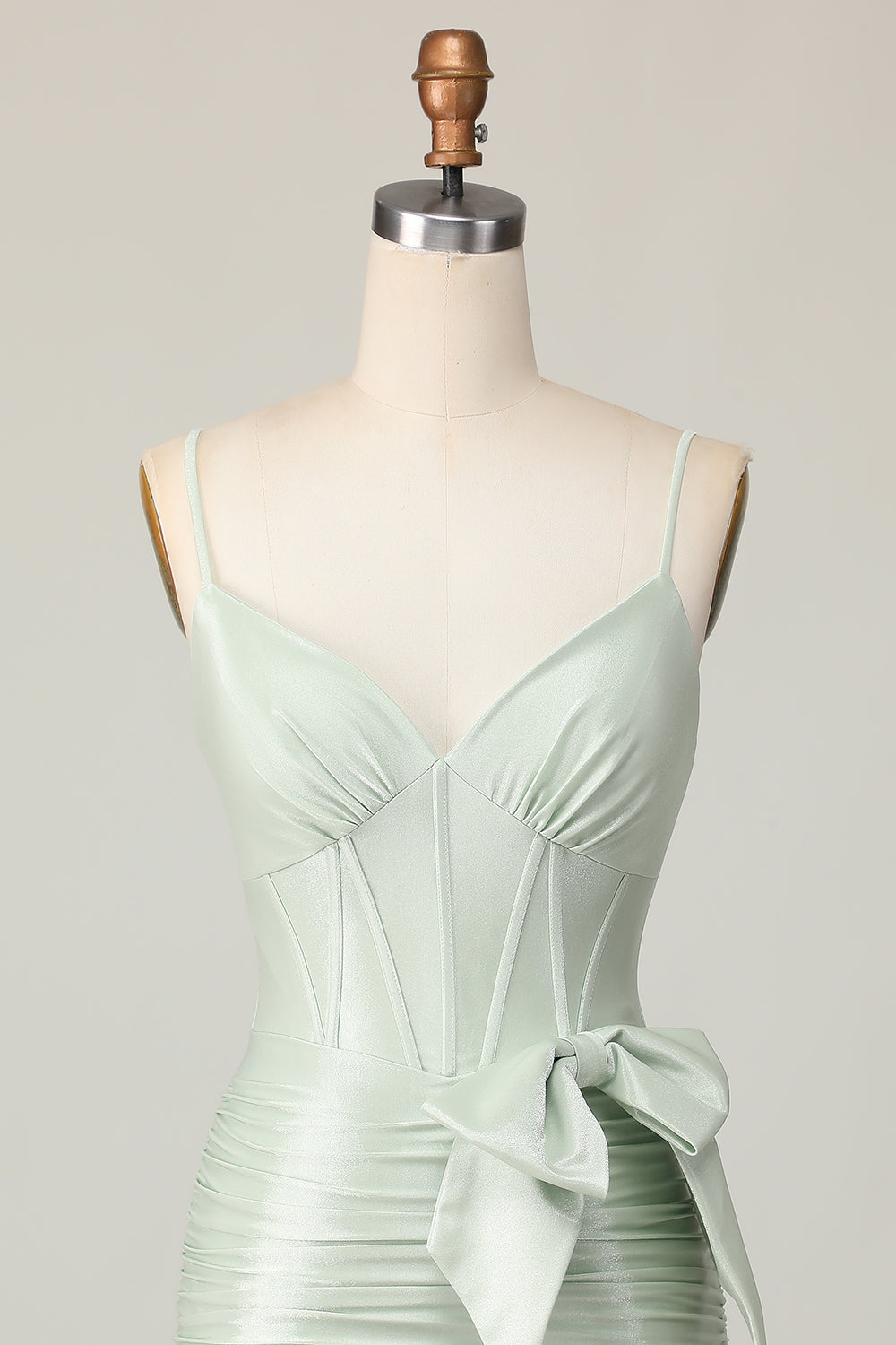 Sage Bodycon Corset Homecoming Dress with Bow