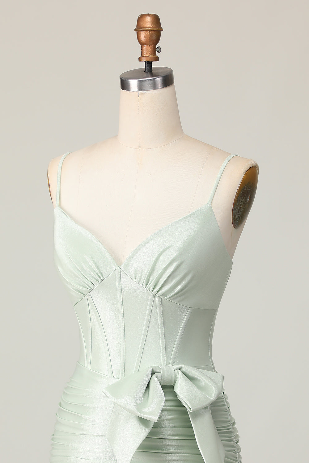 Sage Bodycon Corset Homecoming Dress with Bow