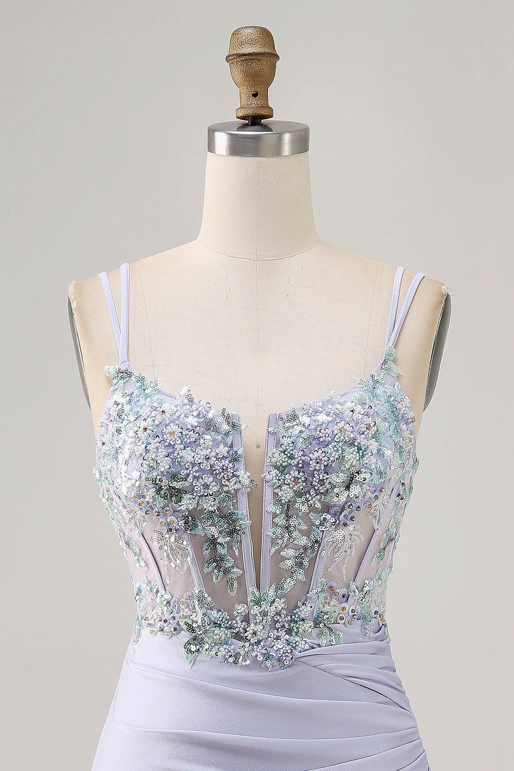 Lavender Bodycon Corset Sequin Homecoming Dress