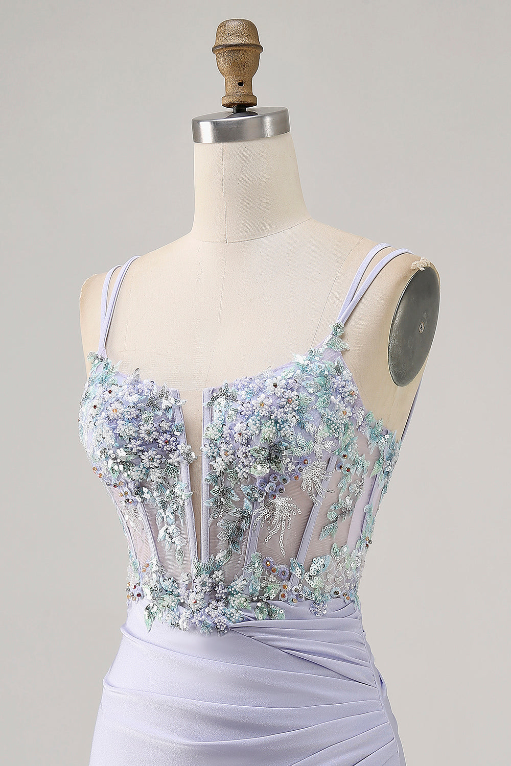 Lavender Bodycon Corset Sequin Homecoming Dress