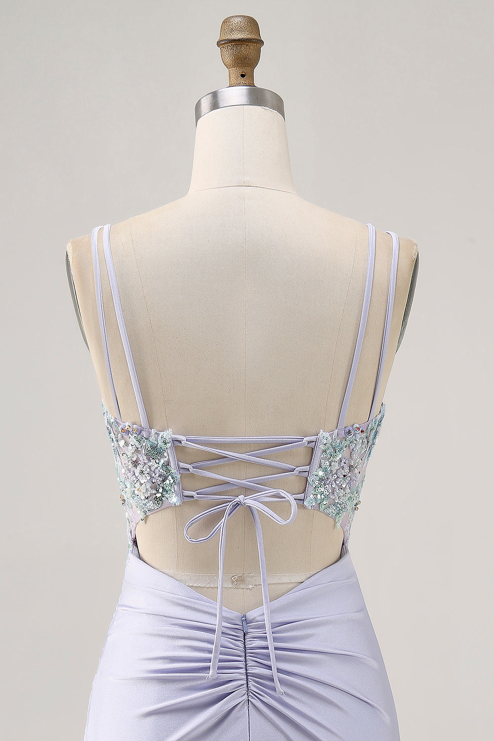 Lavender Bodycon Corset Sequin Homecoming Dress