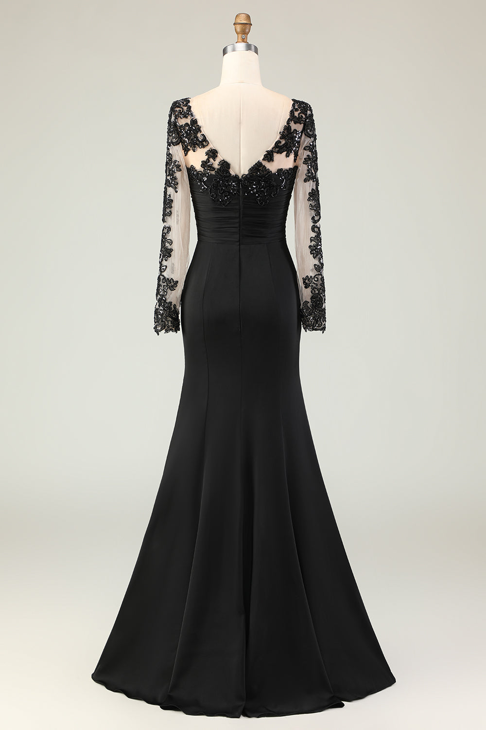 Elegant Black Mermaid V-Neck Mother Of The Bride Dress with Sequins