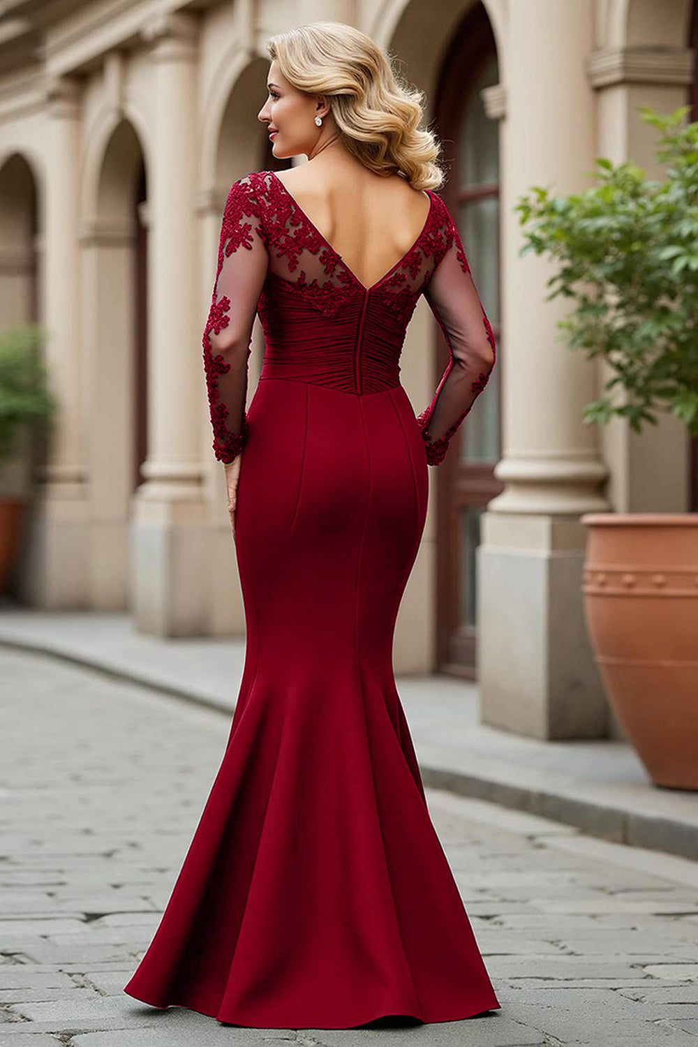 Elegant Black Mermaid V-Neck Mother Of The Bride Dress with Sequins