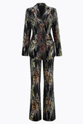 Sparkly Black 2-Piece Peak Lapel Slim Fit Women Prom Suits