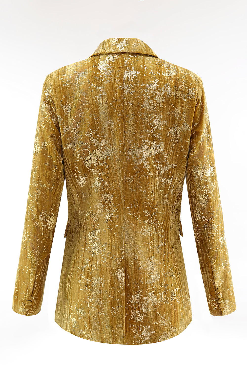 Glitter Yellow 2-Piece Peak Lapel Prom Suit