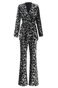 Sparkly 2-Piece Black Peak Lapel Women Prom Suits