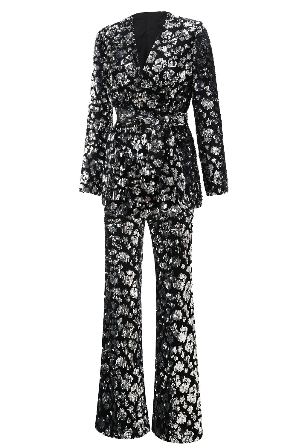 Sparkly 2-Piece Black Peak Lapel Women Prom Suits