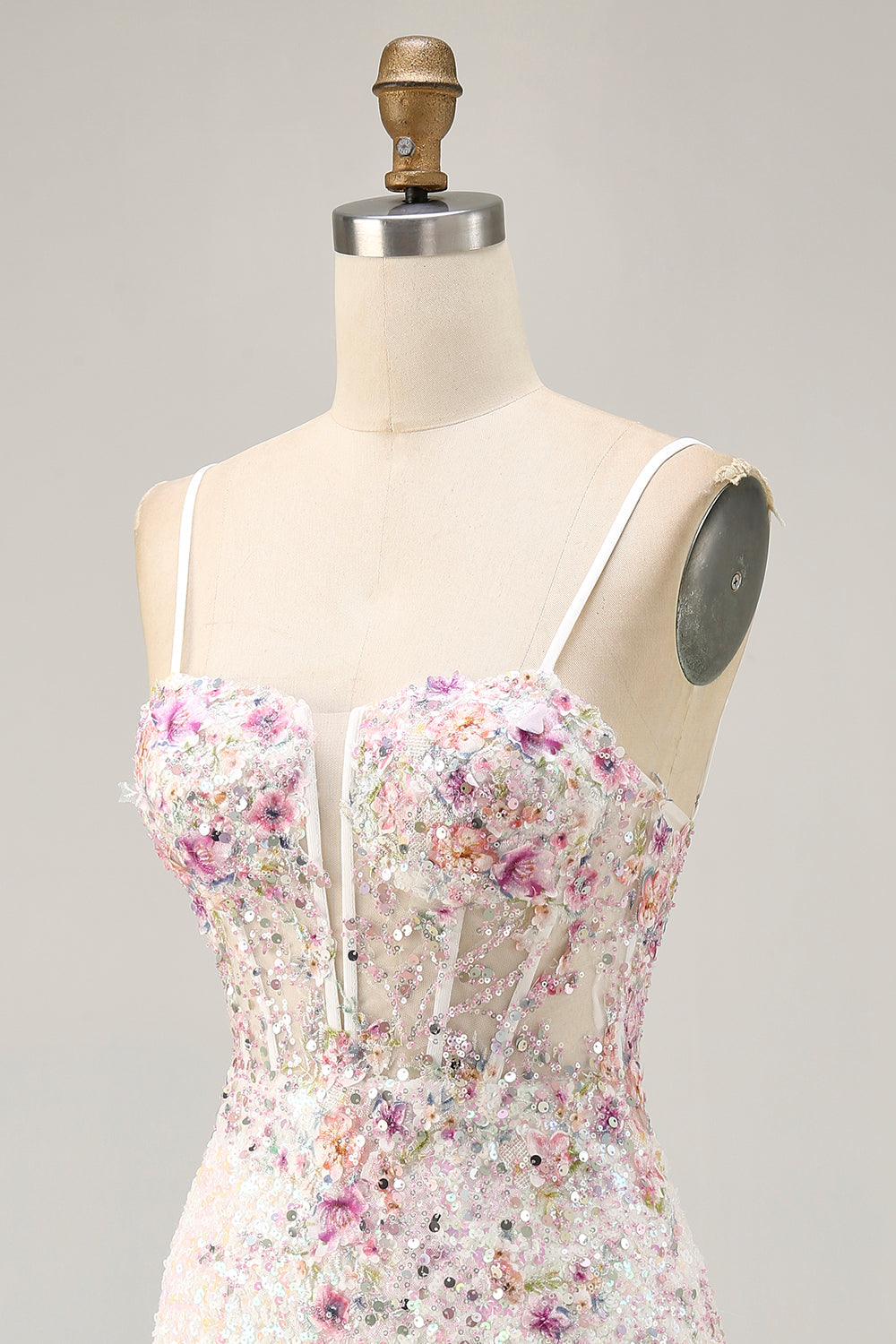 Black Pink Flower Bodycon Homecoming Dress With Sequins