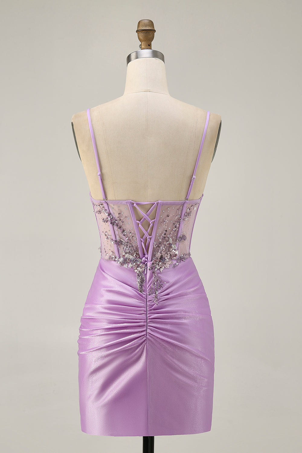 Grey Green Bodycon Corset Strapless Homecoming Dress with Appliques
