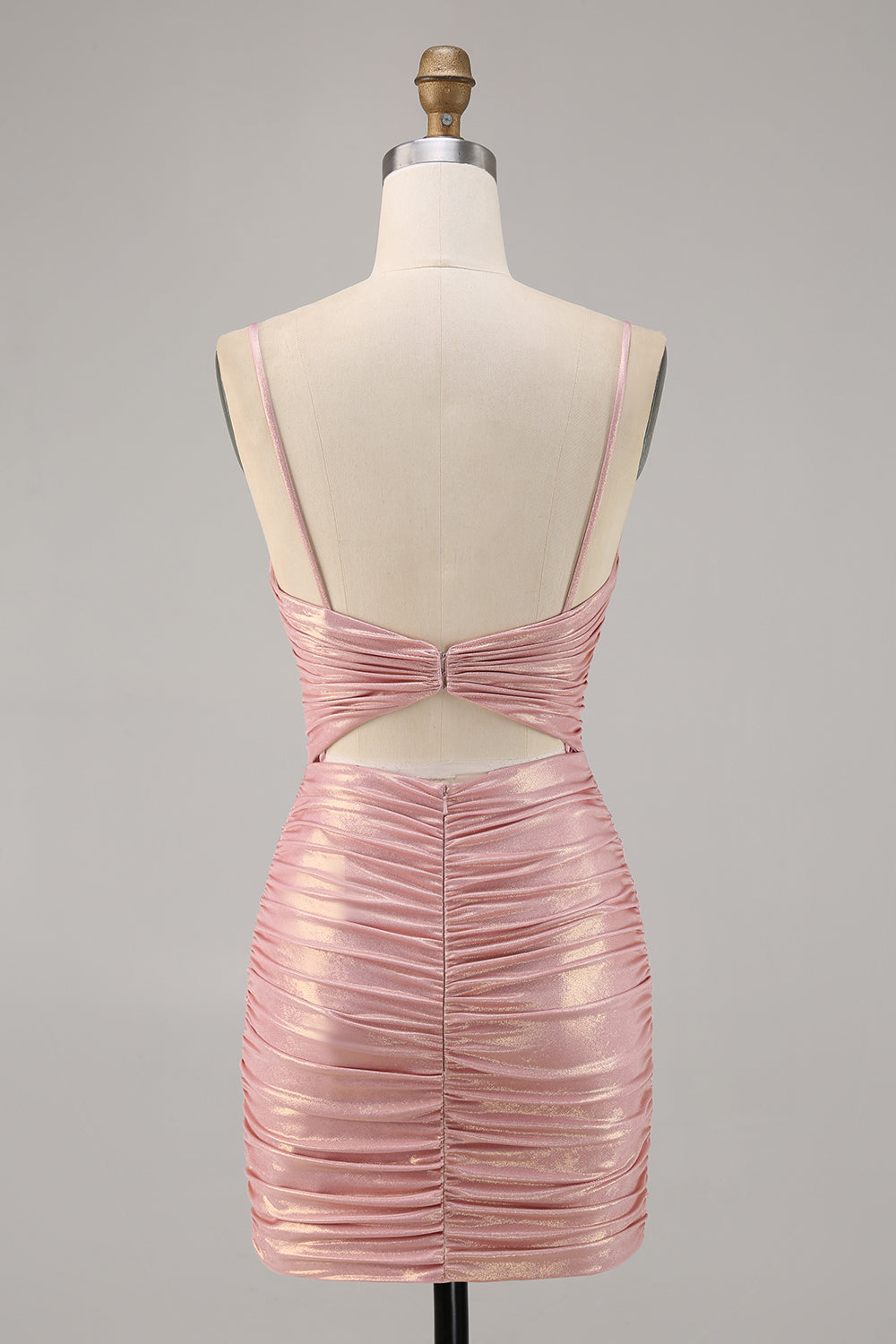 Blush Cut Out Ruched Bodycon Homecoming Dress
