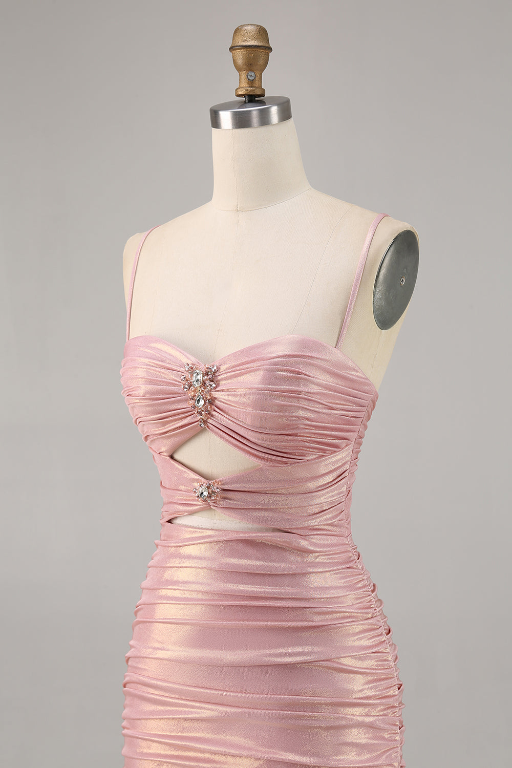 Blush Cut Out Ruched Bodycon Homecoming Dress