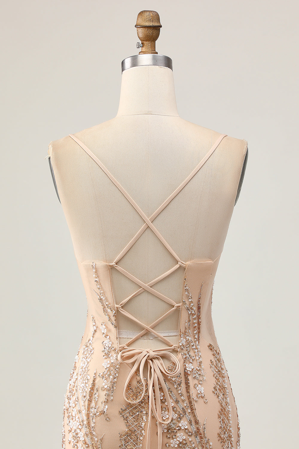 Champagne Bodycon Homecoming Dress with Sequins