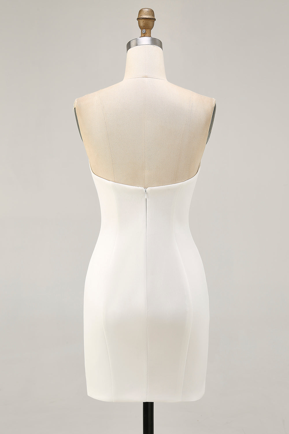 White Flower Strapless Bodycon Homecoming Dress With Sequins