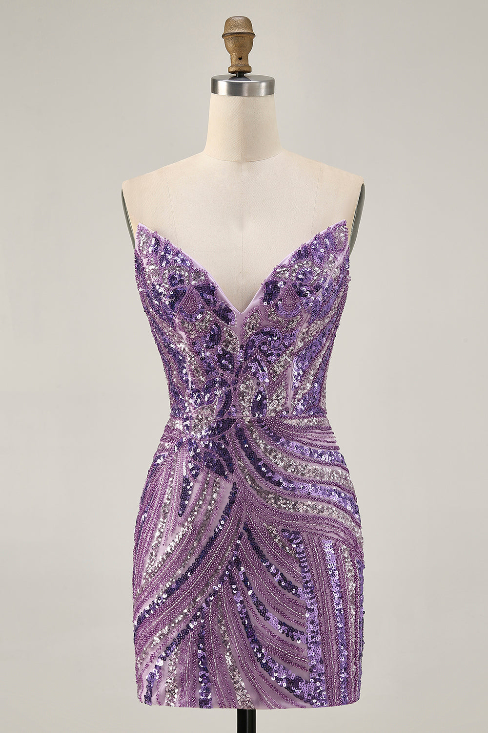 Sparkly Strapless Royal Blue Bodycon Homecoming Dress