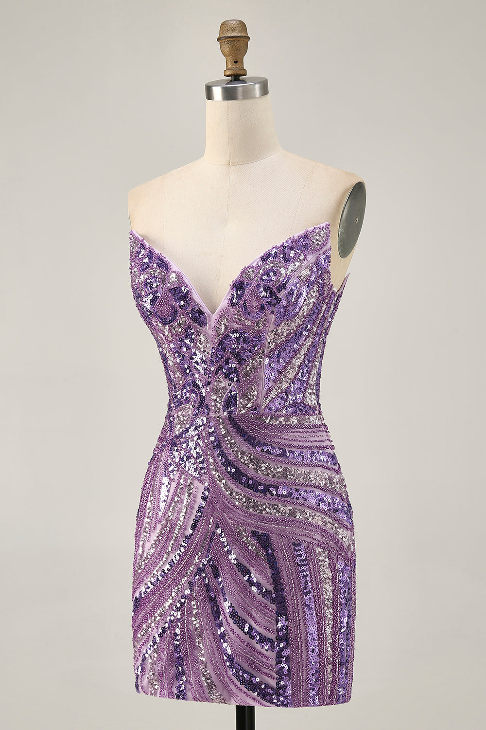 Dark Green Strapless Tight Homecoming Dress with Sequins