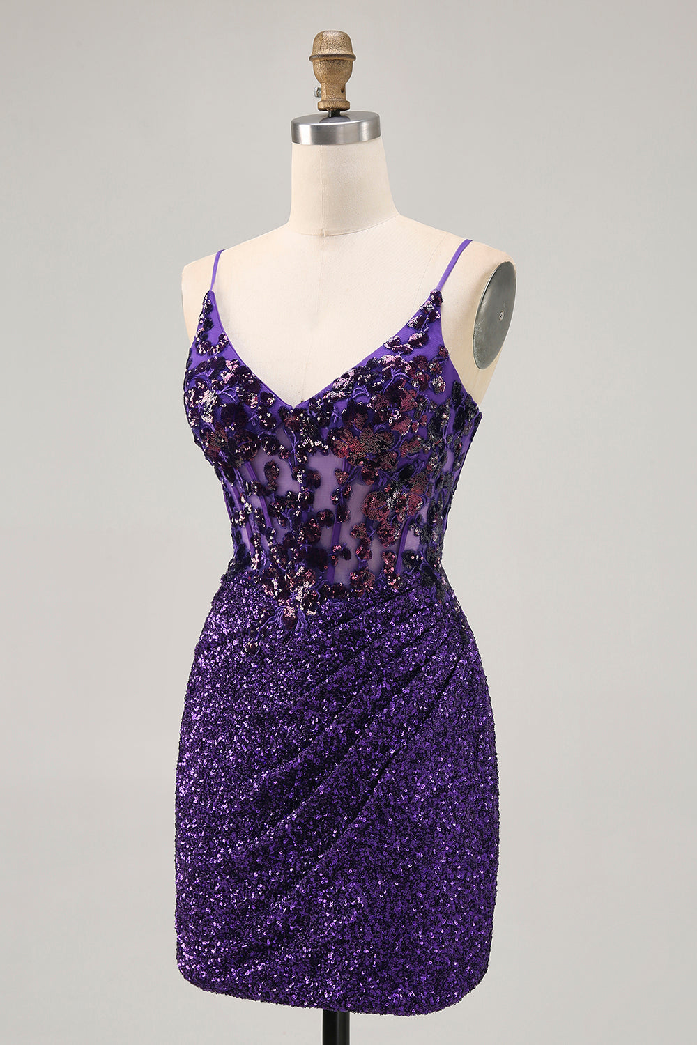 Sparkly Dark Green Corset Bodycon Homecoming Dress with Appliques
