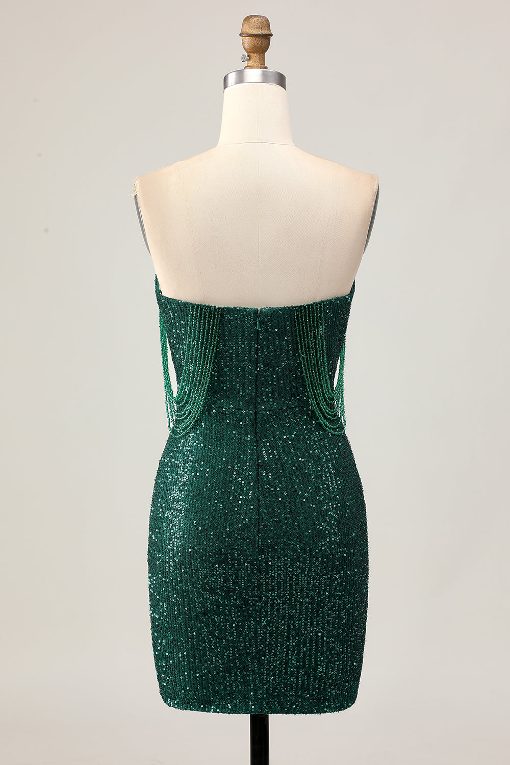 Sparkly Off The Shoulder Bodycon Dark Green Homecoming Dress