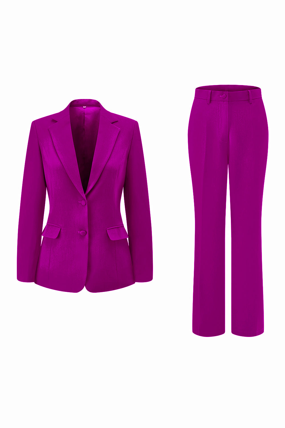 Dark Fuchsia 2 Piece Notched Lapel Women Prom Suit