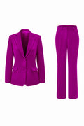 Dark Fuchsia 2 Piece Notched Lapel Women Prom Suit