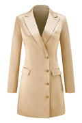 Champagne Peak Lapel Single Breasted Women Blazer
