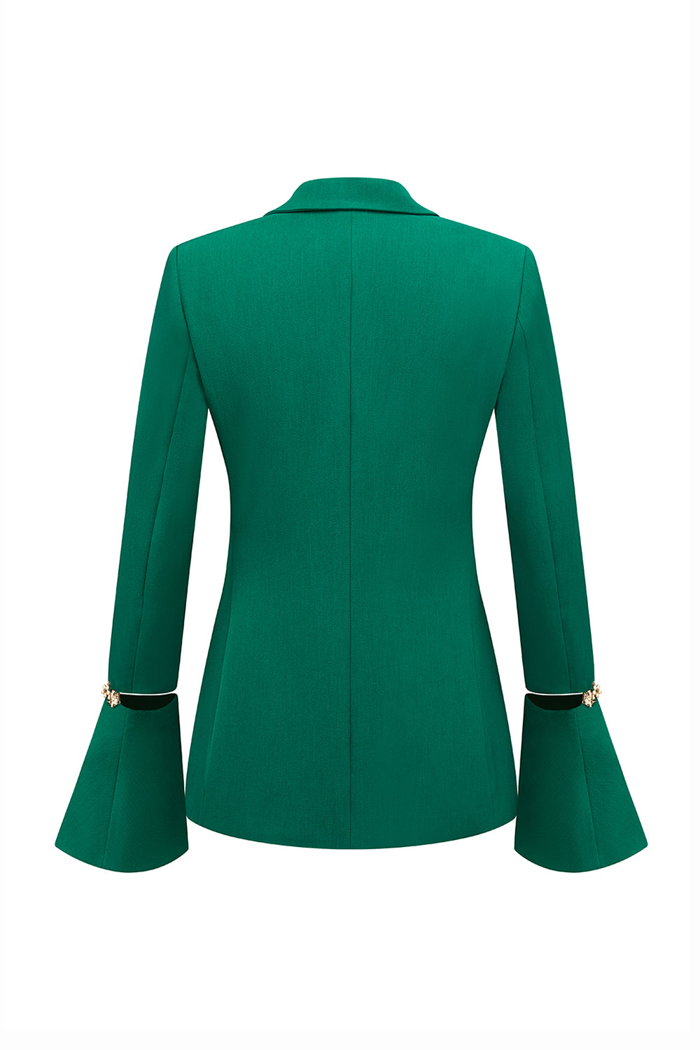Dark Green Paek Lapel 2-Piece Women Suits With Flare Sleeves
