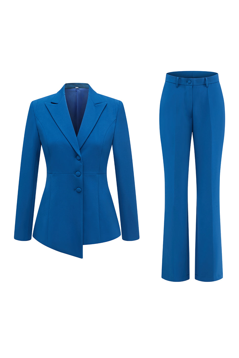 Dark Blue 2-Piece Paek Lapel Women Suits