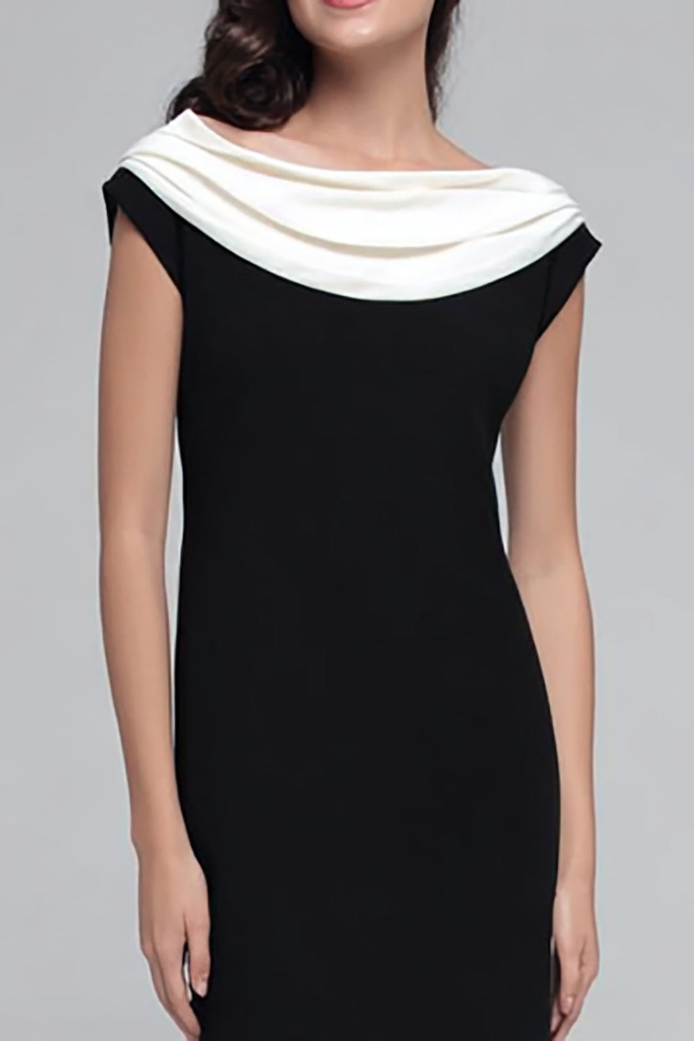 Black Sheath Cowl Neck Long Formal Dress