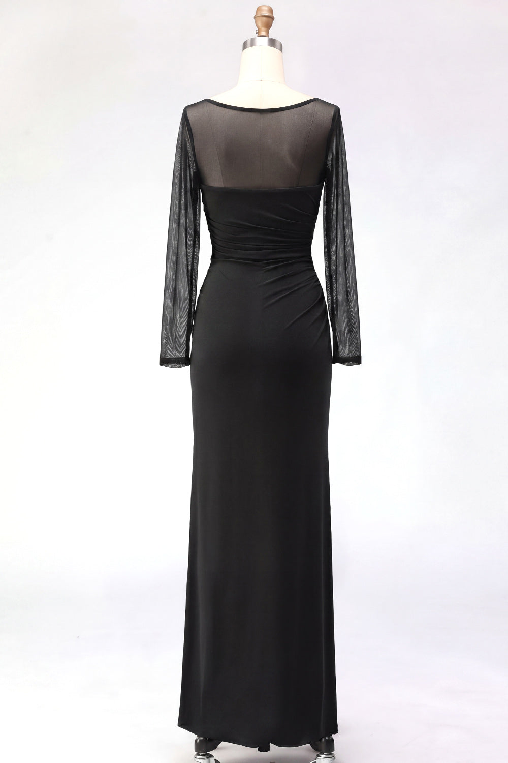 Mermaid Cabernet Boat Neck Formal Dress with Slit