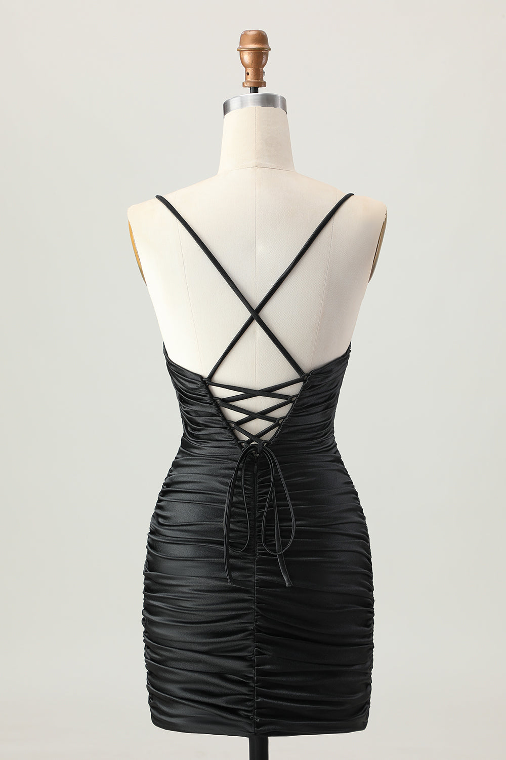 Dark Khaki Ruched Cut Out Tight Homecoming Dress