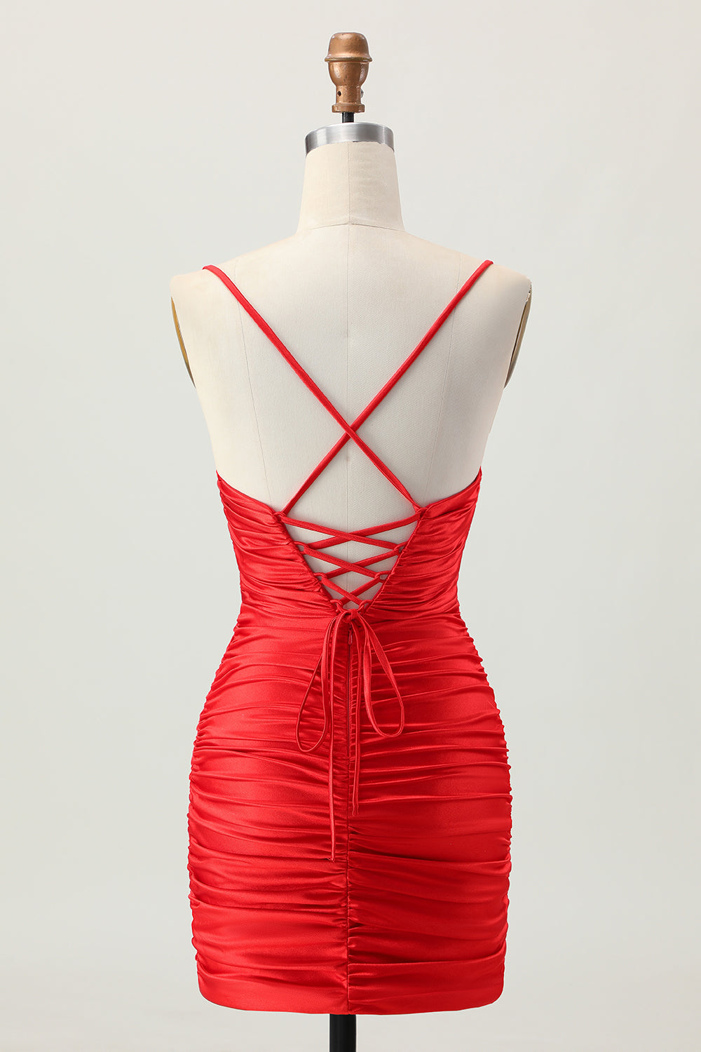 Dark Khaki Ruched Cut Out Tight Homecoming Dress