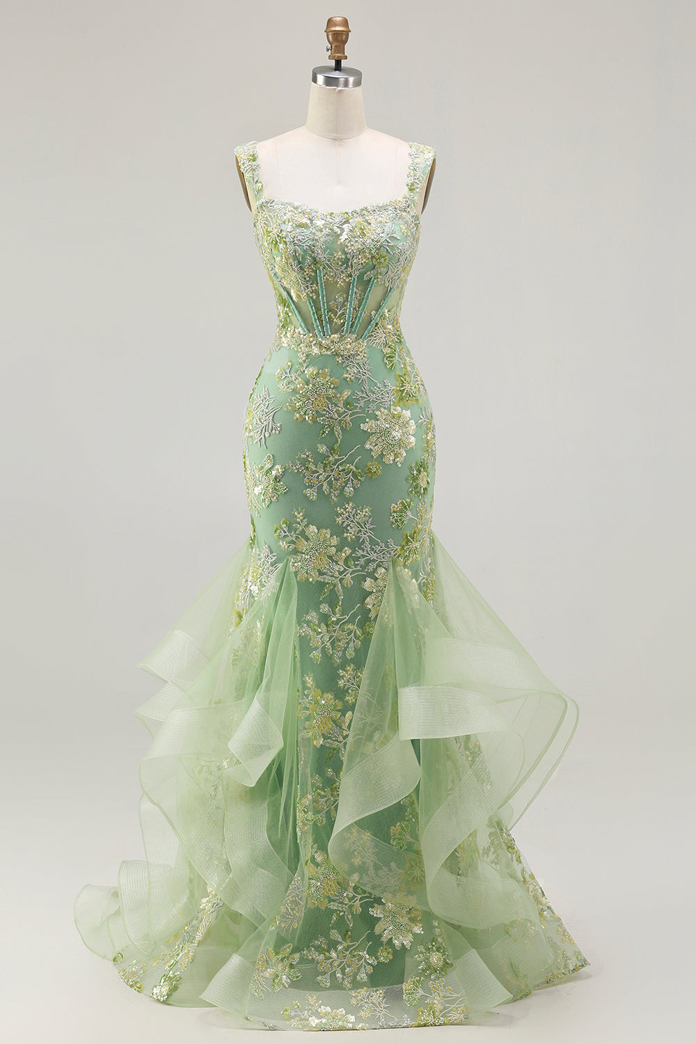 Sparkly Blush Mermaid Off The Shoulder Corset Prom Dress