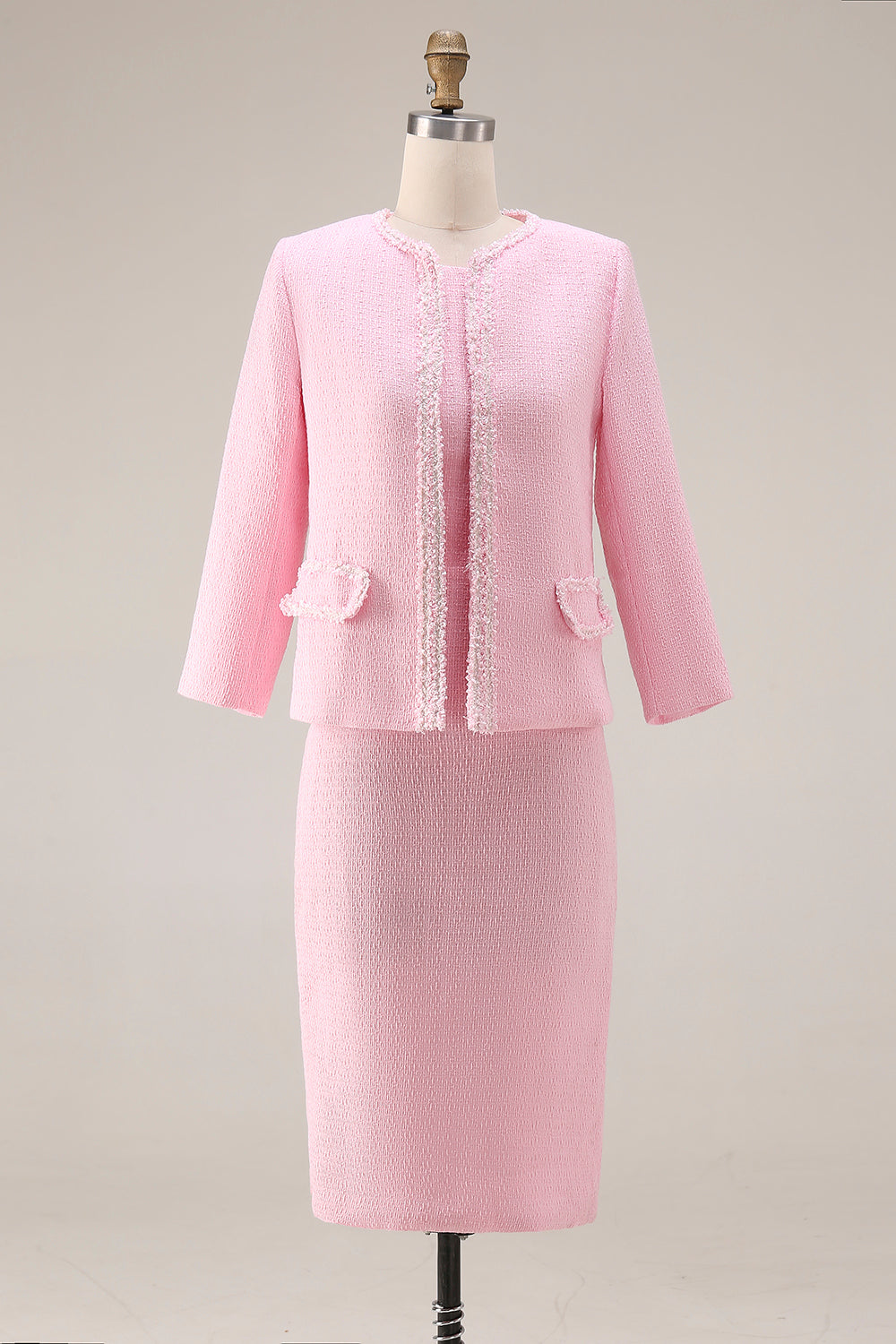 Pink Pencil 2-Piece Tweed Midi Work Dress