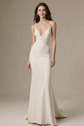Ivory Mermaid Spaghetti Straps Maxi Dress