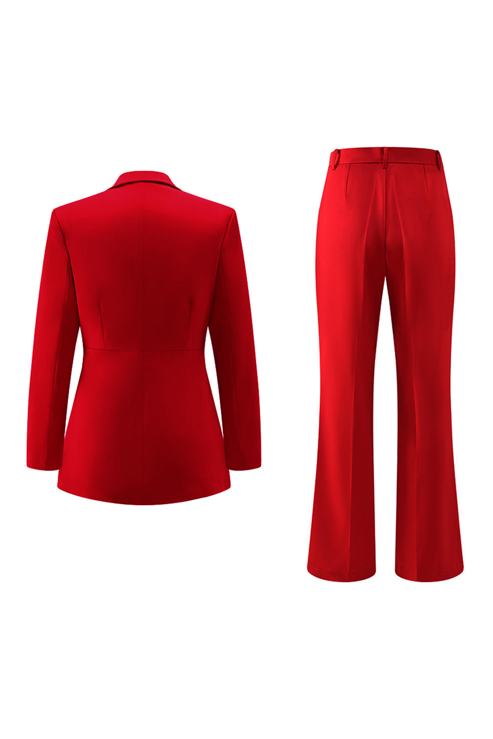 2-Piece Red Notched Lapel Women Suits