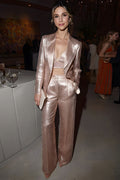 Glitter Blush Notched Lapel 2-Piece Prom Suits