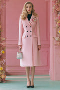 Pink Double Breasted Midi Blazer Dress