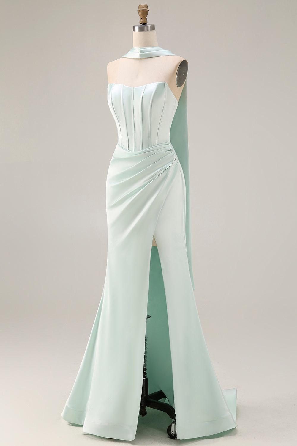 Light Green Strapless Corset Mermaid Prom Dress