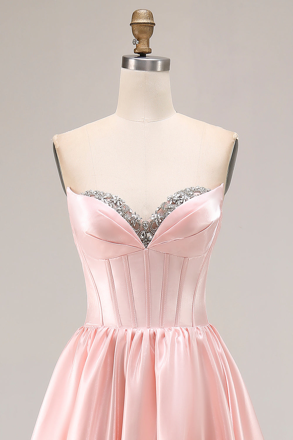 Hot Pink Corset A-Line Sweetheart Maxi Prom Dress With Slit