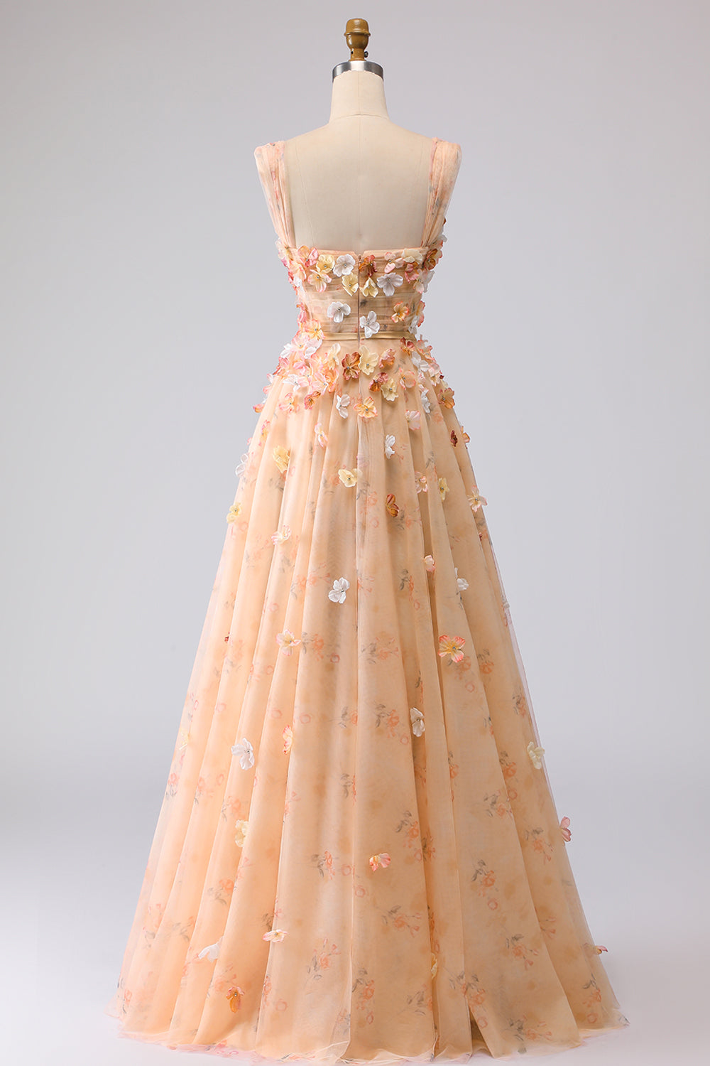 Off the Shoulder Appliqued Green Floral A Line Prom Dress