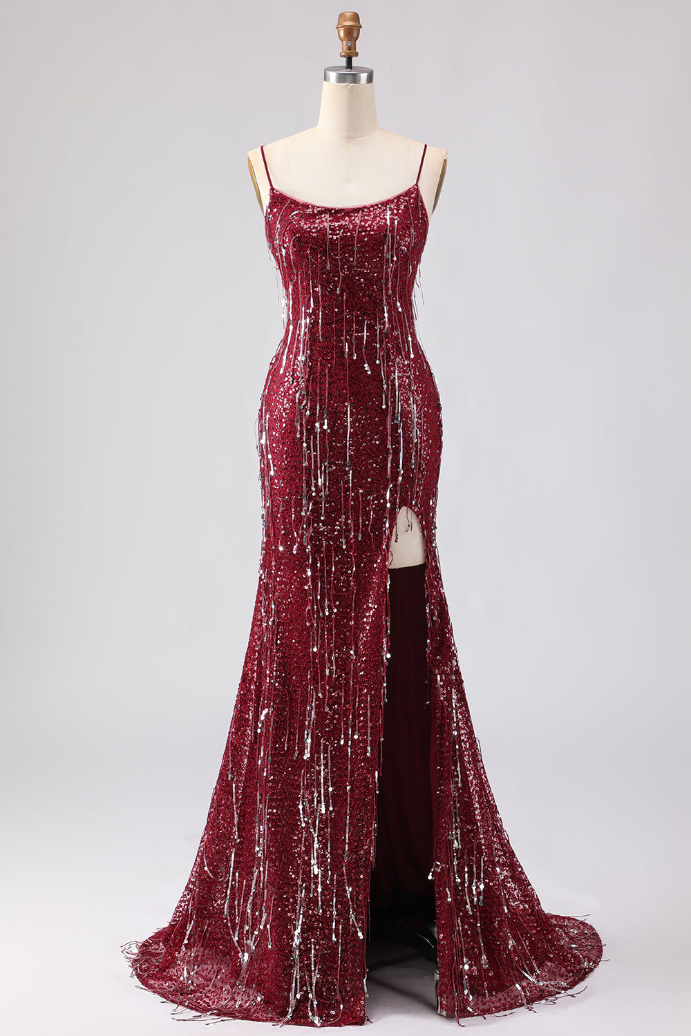 Sparkly Pink Mermaid Strapless Straps Prom Dress