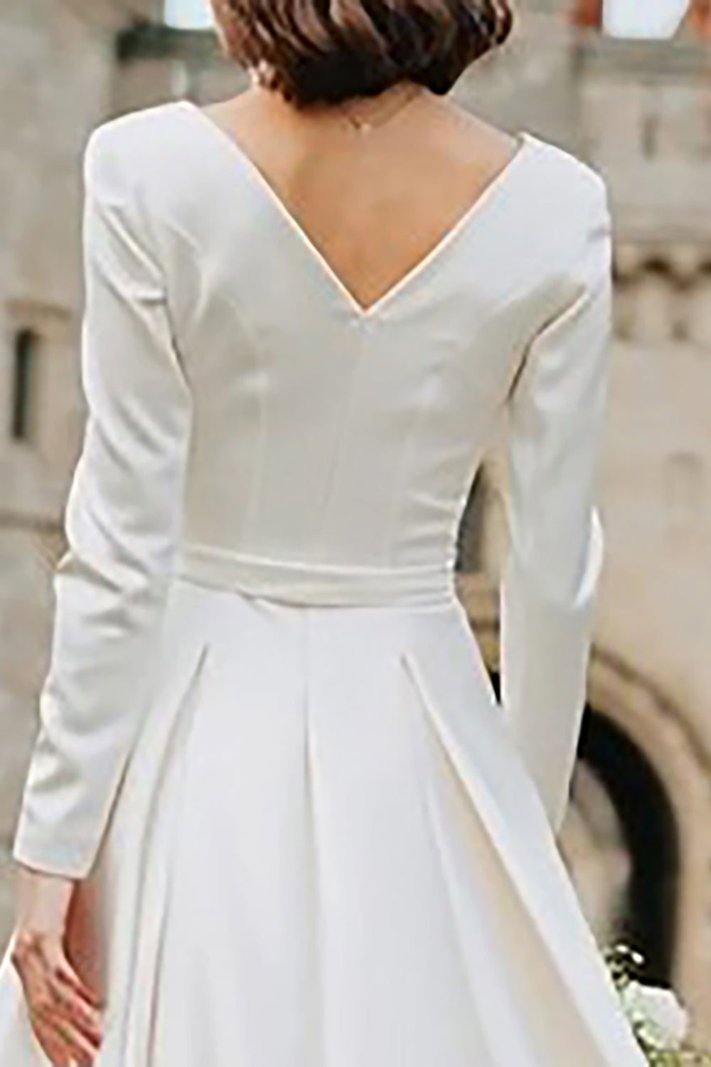 Simple Ivory A-Line Long Sleeves Bridal Shower Dress