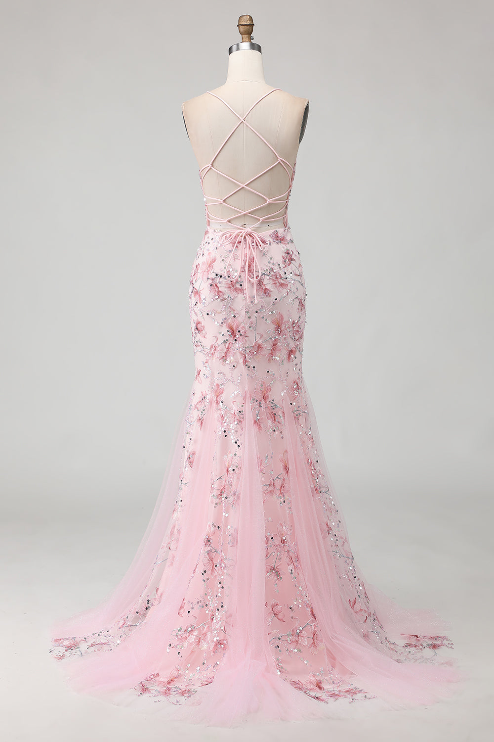 Yellow Floral Mermaid Corset Maxi Prom Dress