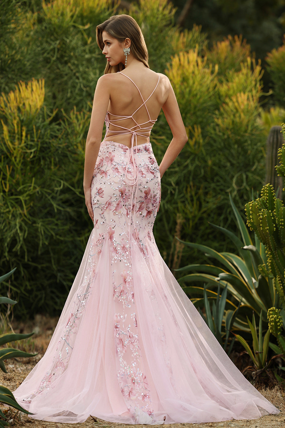 Yellow Floral Mermaid Corset Maxi Prom Dress