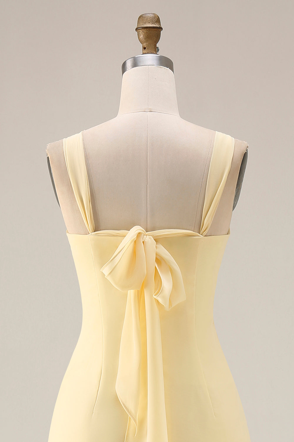 One Shoulder Lemon Sorbet A Line Prom Dress