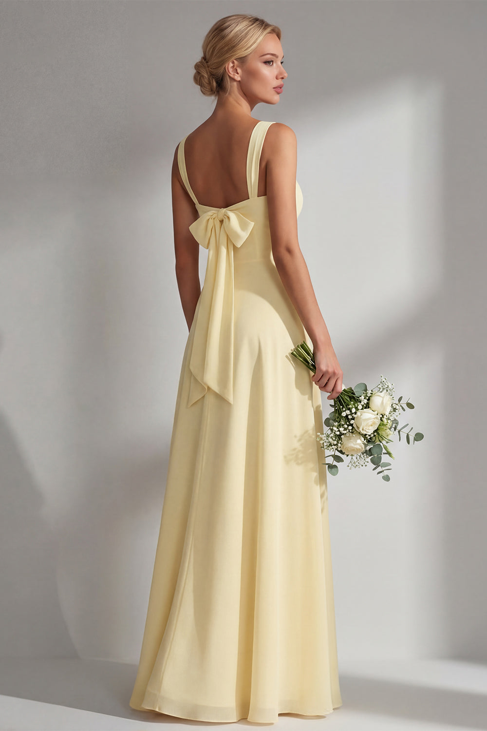 One Shoulder Lemon Sorbet A Line Prom Dress